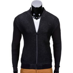 BLUZA MĘSKA ROZPINANA BEZ KAPTURA B551 - CZARNA/MELANŻOWA. Czarne bluzy męskie Ombre Clothing, s, bez wzorów, z bawełny, z kapturem, bez rękawów, bez kaptura. Za 34,99 zł.