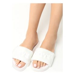 Białe Klapki Love Candys. Białe kapcie damskie Born2be, z materiału, na platformie. Za 39,99 zł.