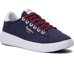 Tenisówki PEPE JEANS - Roxy Summer PLS30855 Marine 585. Niebieskie półbuty damskie Pepe Jeans, na co dzień, bez wzorów, z jeansu, marine, bez obcasa, bez zapięcia. W wyprzedaży za 159,00 zł.