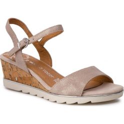 Sandały MARCO TOZZI - 2-28724-22 Dune Metallic 412. Brązowe klapki damskie Marco Tozzi, bez wzorów, ze skóry, bez obcasa, na obcasie. Za 249,90 zł.