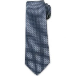 Wyrazisty Krawat Męski w Drobny Wzór, Kwadraciki, Chattier, Granatowo-Niebieski KRCH1012. Niebieskie krawaty męskie Chattier, z tkaniny, eleganckie. Za 39,00 zł.