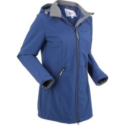 Płaszcz softshell ze stretchem i kapturem bonprix kobaltowy. Niebieskie płaszcze damskie bonprix, s, z nadrukiem, z materiału, sportowe. Za 239,99 zł.