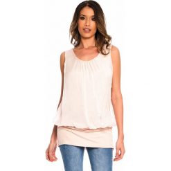 Jedwabny top w kolorze jasnoróżowym. Różowe topy damskie Silk Premium, s, bez wzorów, z jedwabiu, z okrągłym kołnierzem. W wyprzedaży za 128,95 zł.