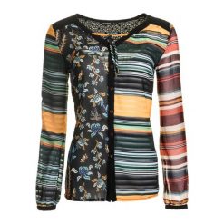 Desigual Bluzka Damska Glenn Xs Wielokolorowy. Szare bluzki damskie Desigual, xs, bez wzorów, bez kołnierzyka, bez rękawów. W wyprzedaży za 203,00 zł.