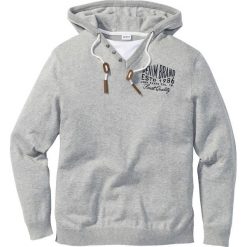 Swetry klasyczne męskie: Sweter z kapturem Regular Fit bonprix jasnoszary melanż