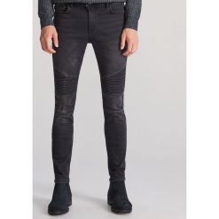 Jeansy skinny z przeszyciami - Czarny. Czarne jeansy męskie Reserved, m, bez wzorów. Za 129,99 zł.