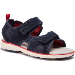 Sandały GEOX - U Nebula L B U926WB 00022 C0735 Navy/Red. Niebieskie klapki męskie Geox, ze skóry. W wyprzedaży za 299,00 zł.