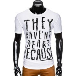 T-SHIRT MĘSKI Z NADRUKIEM S930 - BIAŁY. Białe t-shirty męskie z nadrukiem marki Inny, m. Za 19,99 zł.