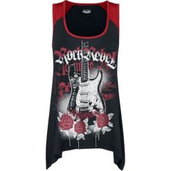 Rock Rebel by EMP Point At You Top damski czarny/bordowy. Czerwone bluzki damskie marki Rock Rebel by EMP, m, z nadrukiem, z materiału, rockowe. Za 42,90 zł.