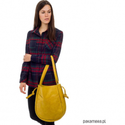 Skórzana Torebka Handmade BELLA LUTEA. Niebieskie torebki klasyczne damskie marki Pakamera, z syntetyku, duże. Za 625,00 zł.