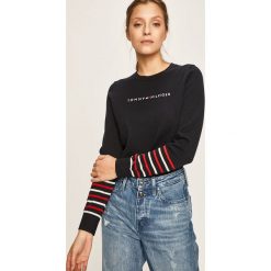 Tommy Hilfiger - Sweter. Białe swetry damskie TOMMY HILFIGER, s, z aplikacjami, z bawełny, bez rękawów, bez kaptura. W wyprzedaży za 319,90 zł.