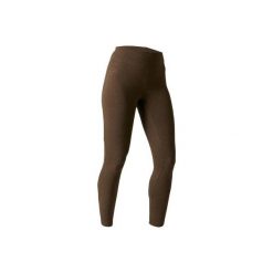 Legginsy slim Gym & Pilates 520 damskie. Brązowe legginsy marki DOMYOS, xs, z elastanu. W wyprzedaży za 39,99 zł.