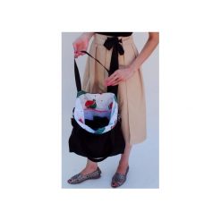 Torba arbuz. Czarne torebki klasyczne damskie drops, w paski, z bawełny, na ramię, bez dodatków. Za 125,00 zł.