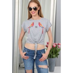 T-shirt Jasnoszary BB2607. Szare t-shirty damskie marki Fasardi, l. Za 25,00 zł.