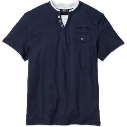T-shirt bonprix ciemnoniebieski. Niebieskie koszulki męskie bonprix, s, bez wzorów, bez kołnierzyka, bez rękawów. Za 44,99 zł.