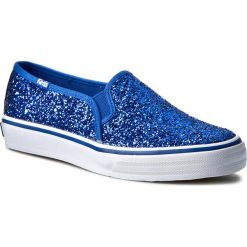 Tenisówki KEDS - Double Decker WF54671 Glitter Blue. Niebieskie półbuty damskie Keds, bez wzorów, z gumy, bez zapięcia. W wyprzedaży za 179,00 zł.