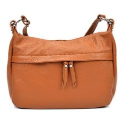 Torebki klasyczne damskie: Skórzana torebka w kolorze jasnobrązowym – (S)22 x (W)36 x (G)12 cm