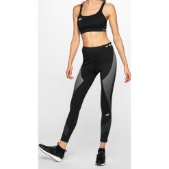 Legginsy do biegania damskie SPDF104 - głęboka czerń allover. Szare legginsy sportowe damskie 4f, bez wzorów, z dzianiny, do biegania. Za 199,99 zł.