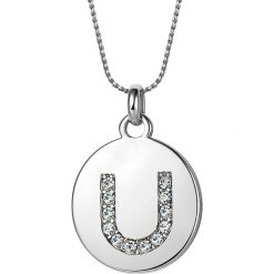 Naszyjniki damskie: Naszyjnik „Letter ‚U’ Medallion” z zawieszką – dł. 43 cm