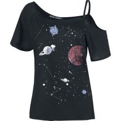 Outer Vision Nicole Planetarium Koszulka damska czarny. Czarne bluzki z odkrytymi ramionami marki Outer Vision, xxl, w paski. Za 94,90 zł.