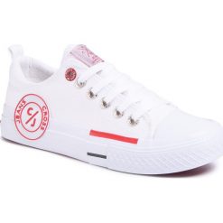 Trampki CROSS JEANS - FF2R4072C White. Białe półbuty damskie Cross Jeans, na co dzień, bez wzorów, z jeansu, bez obcasa, bez zapięcia. Za 109,00 zł.