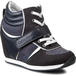 Sneakersy CALVIN KLEIN JEANS - Viridiana RE9264 Blue/Blue. Niebieskie półbuty damskie Calvin Klein Jeans, z jeansu. W wyprzedaży za 359,00 zł.