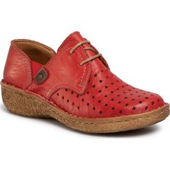 Półbuty COMFORTABEL - 951095 Rot 4. Czerwone półbuty damskie Comfortabel, bez wzorów, ze skóry, bez obcasa, na płaskiej podeszwie, bez zapięcia. Za 269,00 zł.