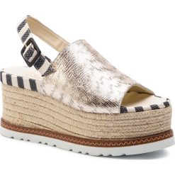 Espadryle ESPADRILLES - Quinto 23194-38230-1 Escamoso/Platino. Żółte espadryle damskie Espadrilles, bez wzorów, ze skóry, bez obcasa, na obcasie. W wyprzedaży za 449,00 zł.