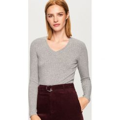 Koszulka z prążkowanej dzianiny - Jasny szar. Szare t-shirty damskie marki DOMYOS, z bawełny. Za 49,99 zł.