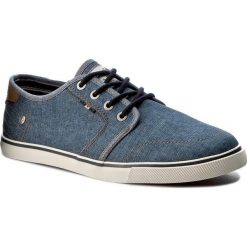 Tenisówki WRANGLER - Mitos Derby WF08927AN Denim 102. Niebieskie półbuty męskie Wrangler, bez wzorów, ze skóry, eleganckie, bez zapięcia. W wyprzedaży za 169,00 zł.