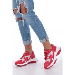 Czerwone buty sportowe sneakersy sznurowane casu ds13003. Czerwone buty dziewczęce sportowe Casu, bez wzorów, ze skóry ekologicznej, na sznurówki. Za 49,99 zł.
