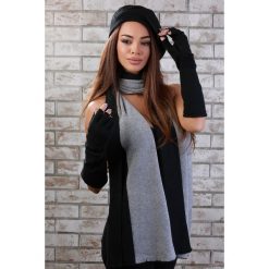 Komplet ROYALA BLACK. Czarne szaliki damskie Komplet ROYALA BLACK, bez wzorów. W wyprzedaży za 99,00 zł.