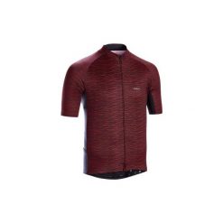 Koszulka krótki rękaw na rower szosowy RC100 SNOW męska. Czerwone koszulki męskie TRIBAN, m, bez wzorów, z elastanu, rowerowe. Za 79,99 zł.
