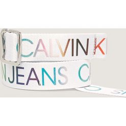 Calvin Klein - Pasek. Czarne paski męskie Calvin Klein, w paski, z poliesteru. Za 179,90 zł.