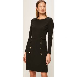 Dkny - Sukienka. Czarne sukienki damskie DKNY, na co dzień, bez wzorów, z poliesteru, casualowe, z okrągłym kołnierzem, z długim rękawem, długie, mini, proste. Za 649,90 zł.