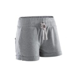 Spodenki do tańca damskie. Szare spodenki damskie do fitnessu marki DOMYOS, xs, z elastanu, street. W wyprzedaży za 39,99 zł.