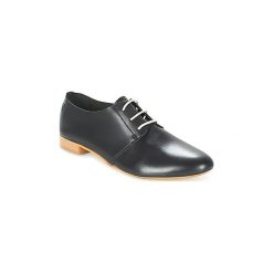 Derby Betty London GERY. Czarne półbuty damskie Betty London, bez wzorów, bez obcasa, bez zapięcia. W wyprzedaży za 187,85 zł.
