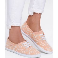 Pomarańczowe Tenisówki Let's Go Now. Pomarańczowe trampki i tenisówki damskie Renee, w kwiaty, na sznurówki. Za 29,99 zł.