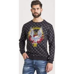 BLUZA NEWCROSS JOHN RICHMOND. Czarne bluzy męskie John Richmond, s, z haftami, z bawełny, z okrągłym kołnierzem, bez rękawów, bez kaptura. Za 699,30 zł.
