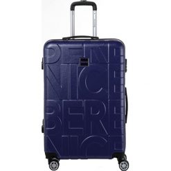 Walizka w kolorze granatowym - 107 l. Niebieskie walizki Murano, Berenice, bez wzorów, z materiału. W wyprzedaży za 239,95 zł.