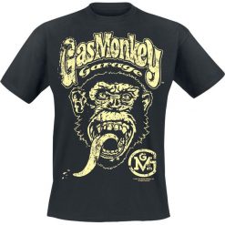Gas Monkey Garage Big Brand Logo T-Shirt czarny. Czarne koszulki męskie Gas Monkey Garage, xl, z nadrukiem, z okrągłym kołnierzem. Za 62,90 zł.