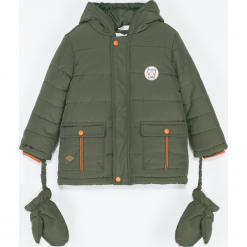 Kurtka. Brązowe kurtki chłopięce LITTLE WOLF, bez wzorów, długie, bez kaptura. Za 189,90 zł.