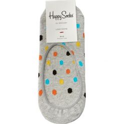 Skarpety Stopki Unisex HAPPY SOCKS - DOT06-9001 Szary. Szare skarpetki damskie Happy Socks, bez wzorów, z elastanu. Za 24,90 zł.