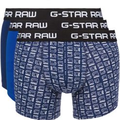 G-Star RAW 3-pack Bokserki Niebieski. Niebieskie bokserki męskie G-Star RAW, bez wzorów, z elastanu. Za 188,95 zł.
