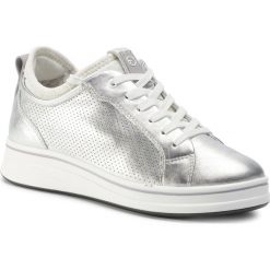 Sneakersy TAMARIS - 1-23716-24 Silver/White 950. Szare półbuty damskie Tamaris, bez wzorów, ze skóry, bez obcasa, bez zapięcia. W wyprzedaży za 209,00 zł.