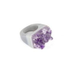 InpiRING Druza Ametystu Liliowa rozmiar 10. Fioletowe pierścionki damskie Brazi druse jewelry, z ametystem. Za 270,00 zł.