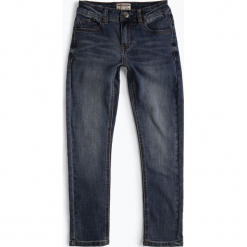 Review - Jeansy chłopięce slim fit, niebieski. Czarne jeansy chłopięce marki bonprix, z aplikacjami. Za 119,95 zł.