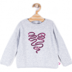 Sweter. Szare swetry dziewczęce marki SWEET HEART, z bawełny. Za 24,90 zł.