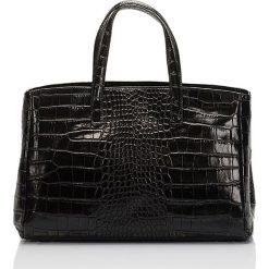 Torebki klasyczne damskie: Skórzana torebka w kolorze czarnym – 40 x 38 x 14 cm
