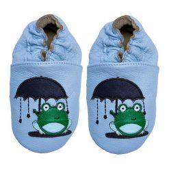 Buciki niemowlęce: Skórzane buty niemowlęce „Puddle Frog” w kolorze niebieskim